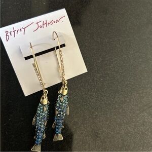 NWT Betsey Johnson Mermaid Jewels Fish Drop
earrings
